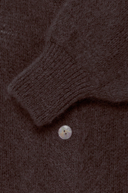 Sorbet SBgulvig Knit Cardigan – Brun cardigan med knapper i front