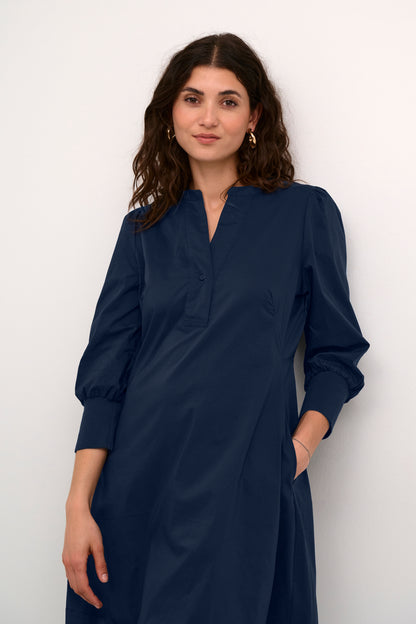 Culture CUantoinett 3/4 Sleeve Dress Blue Iris