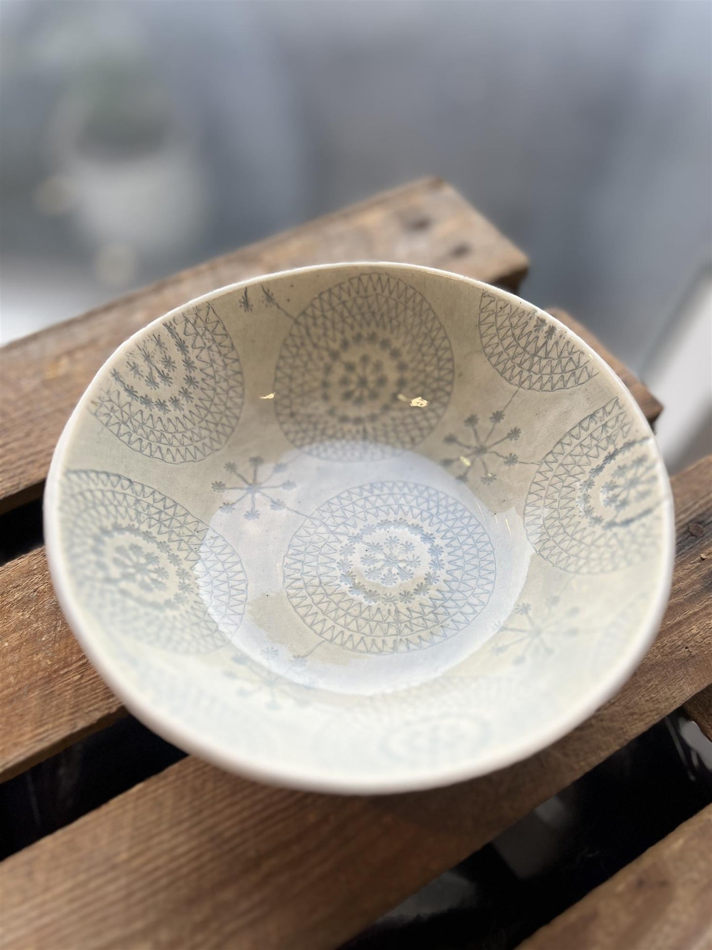 Wonki Ware Rund Skål Gråblå