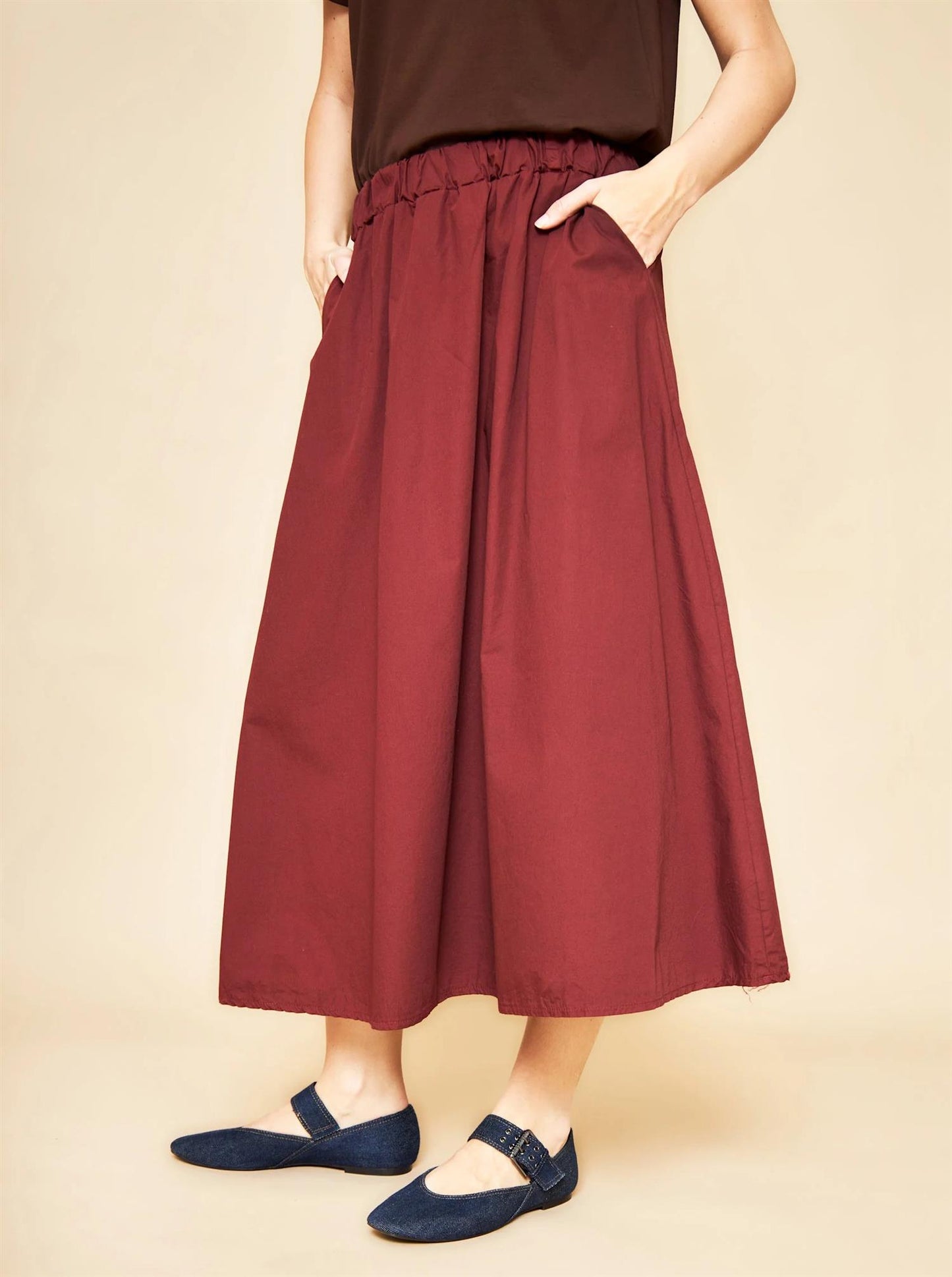 Black Colour BCabbie Skirt Plum