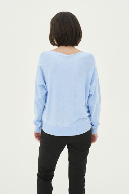 Culture CUannemarie Batwing Jumper Cashmere Blue Melange