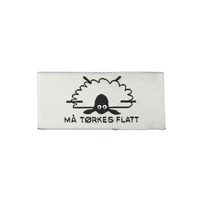 Symerke "Må tørkes flatt"