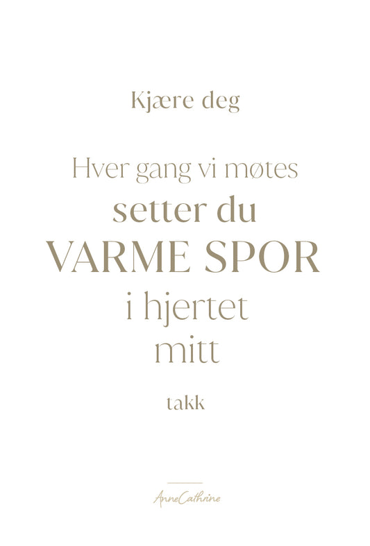 Kort med mening - Varme spor