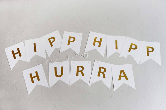 Bursdagsbanner "Hipp Hipp Hurra"