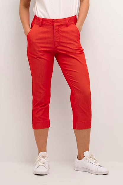 Kaffe Clothing KAlea Capri Pants Fiery Red