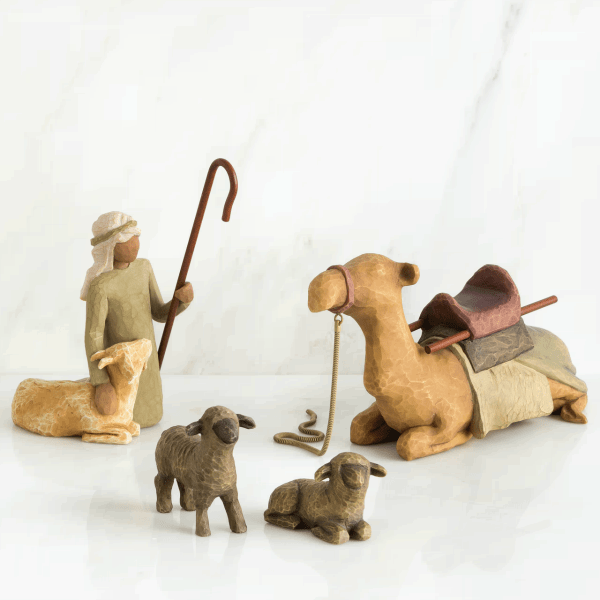 Willow Tree Shepard and Stable Animals