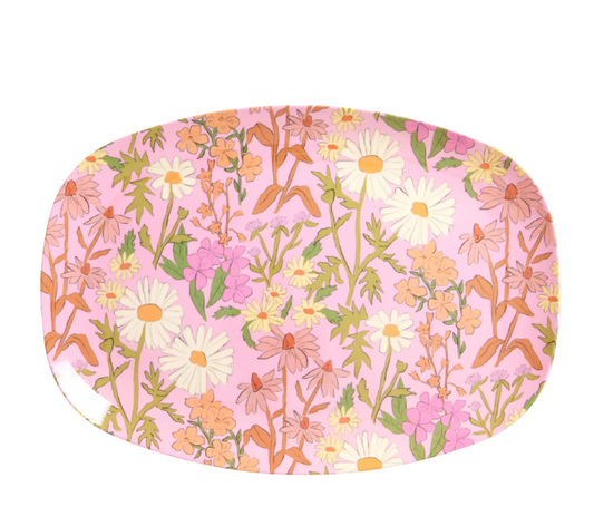 Rice Melamin Tallerken Soft Pink - Daisy Dearest Print