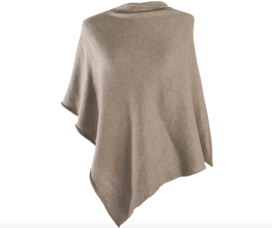 Poncho ensfarget 60x60 Beige